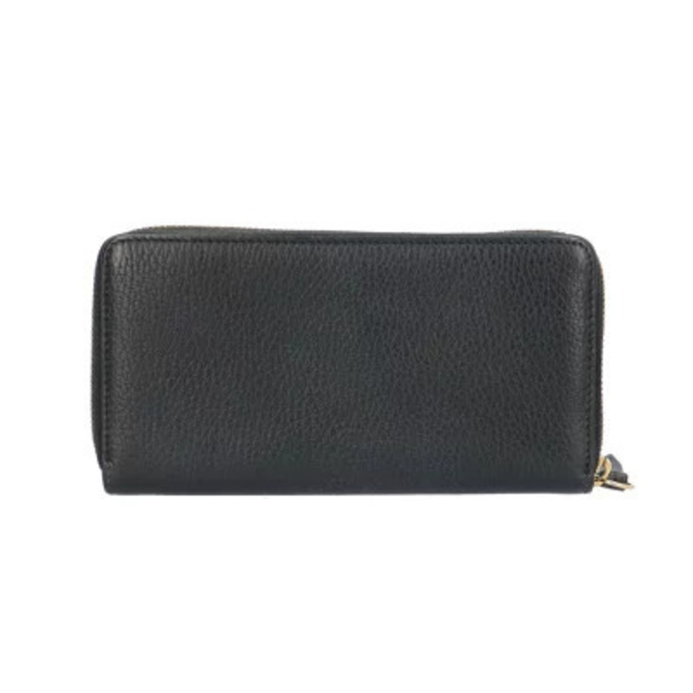 Gucci GG Double Wallet Leather Zip G Marmont Long Around Black